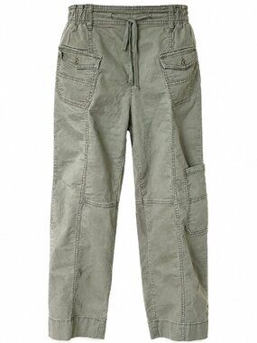 ANTHROPOLOGIE Pilcro Crop Wide Leg Olive Green Cargo Pants EUC